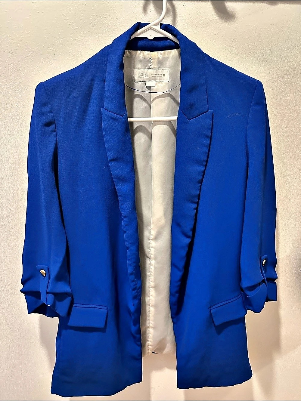 ZARA Cobalt Blue Blazer Size Medium Like New